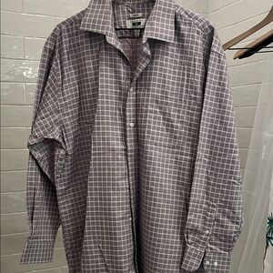 Joseph Abboud Men's Maroon Plaid Button Down Shirt